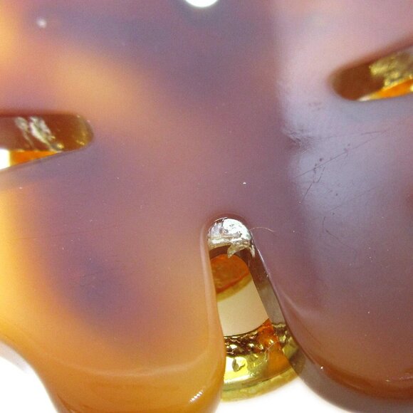 Chanel Clover Heart Dangle Earrings Clip-On Acrylic - Picture 4 of 5